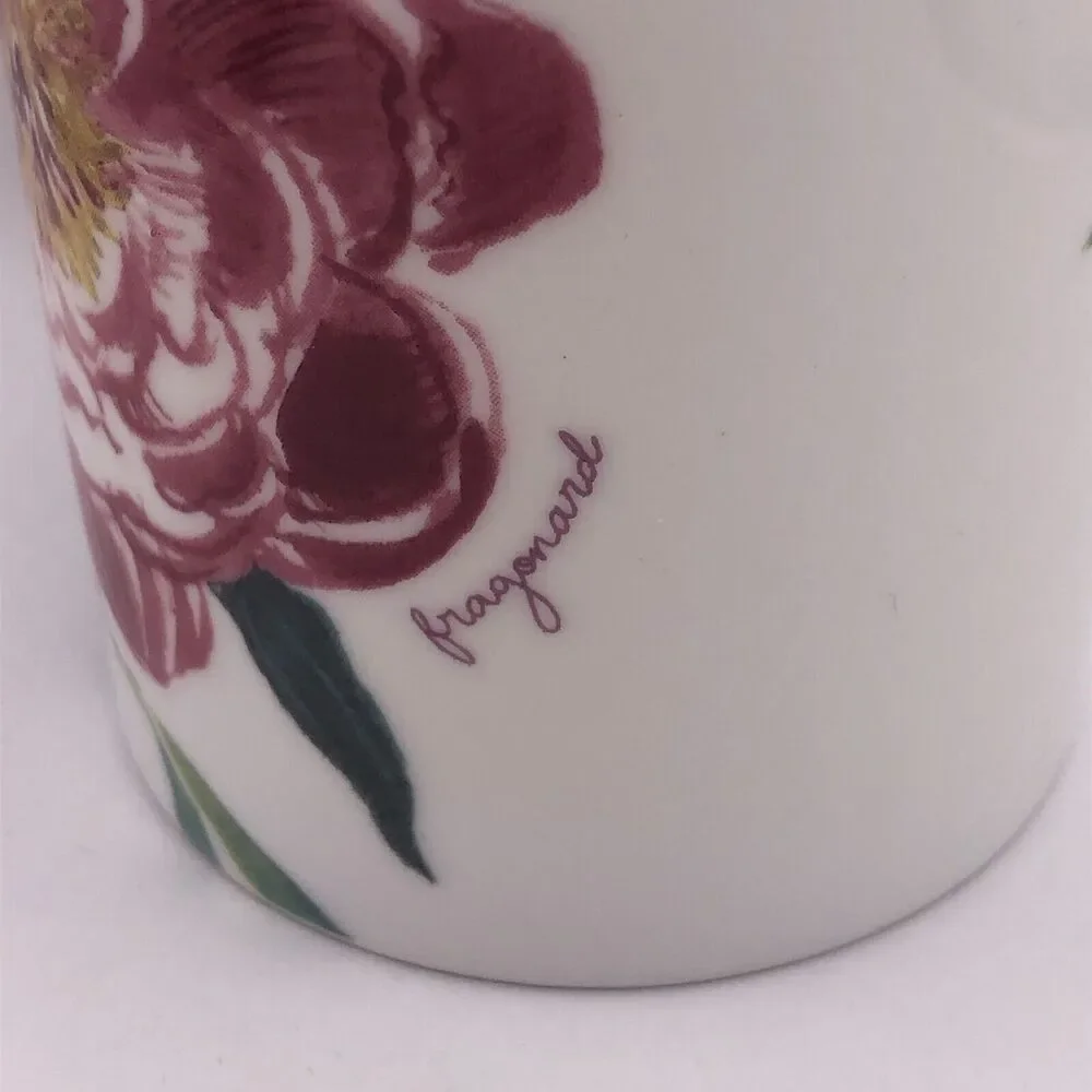 Fragonard Parfumeur Bathroom Set Floral Rose Soap Dish Toothbrush Cup